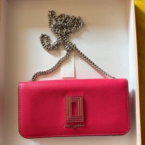 Karl Lagerfeld Fuchsia Chain Clutch